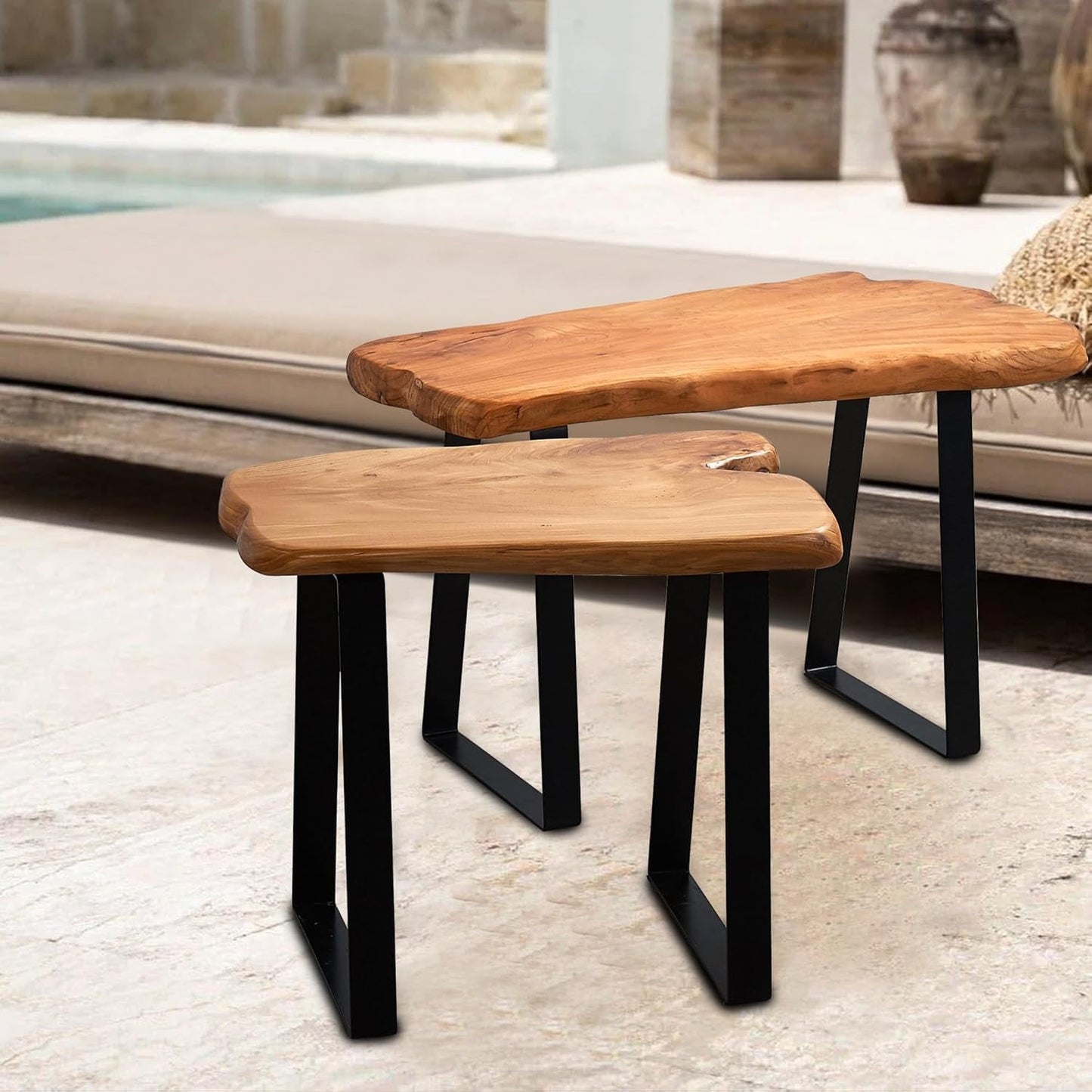 Natural Live Edge Cedar Wood Entryway ,Rustic End Table Living Room Accent Solid Coffee Side Table Bedroom Vintage Outdoor Garden Stand Foot Stool