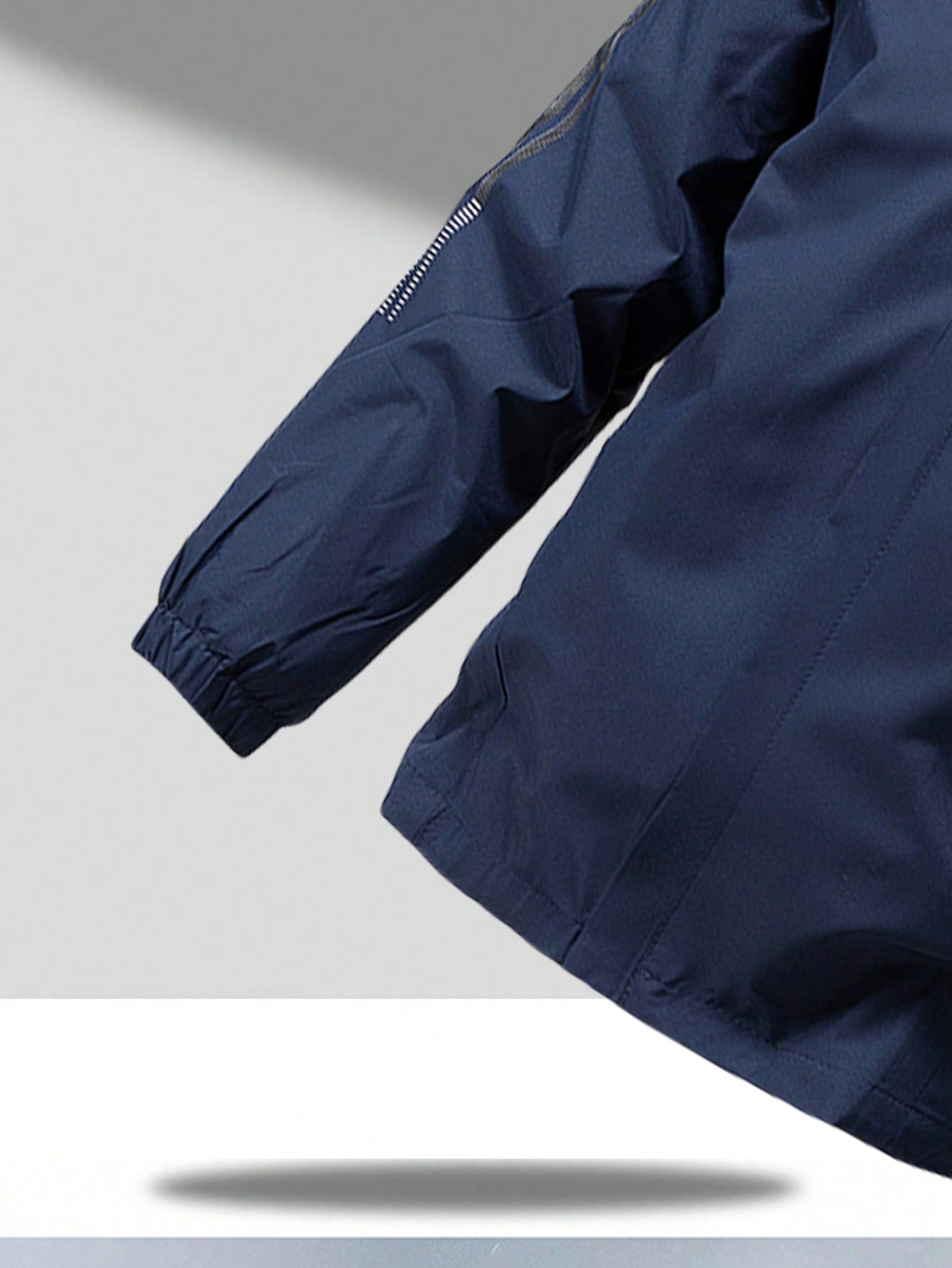 Men's Spring/Autumn Windbreaker Jacket, Hooded, 3-Stripe, Outdoor Sport Water-Resistant Casual Coat