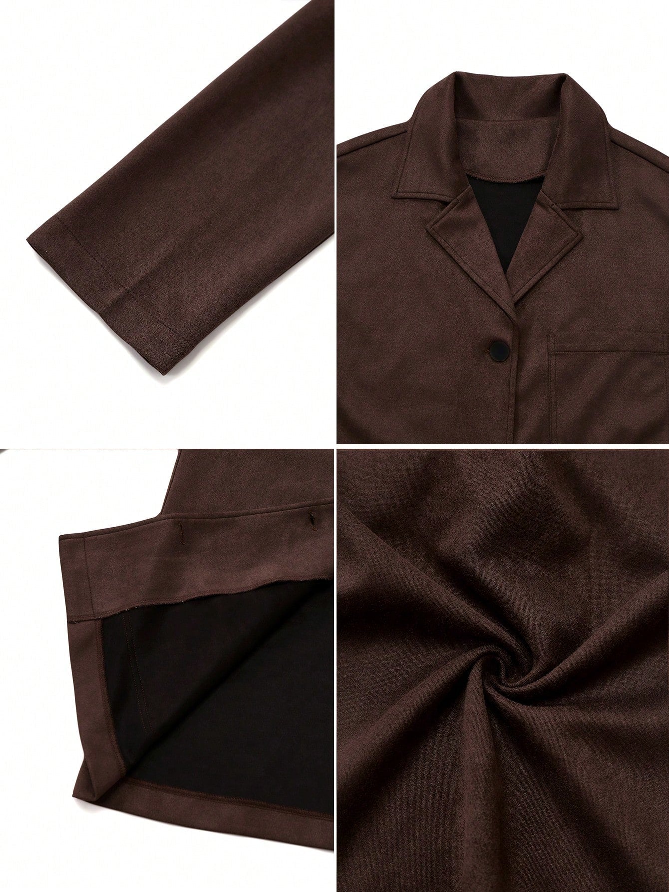 Autumn Long Sleeve Maillard Brown Lapel Fleece Loose Barn Style High-End Suede Women Jacket