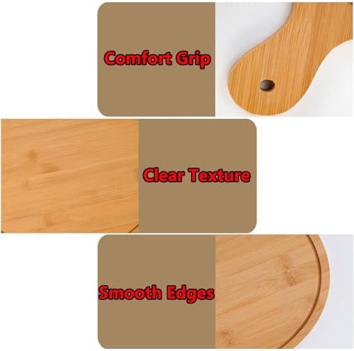 Pizza Serving Board Tray Set of 8, Wooden Lightweight Handles, Up to 13 Inches, Pizza Making Storage, Perfect for Parties and Gatherings,Light Brown,13inch
