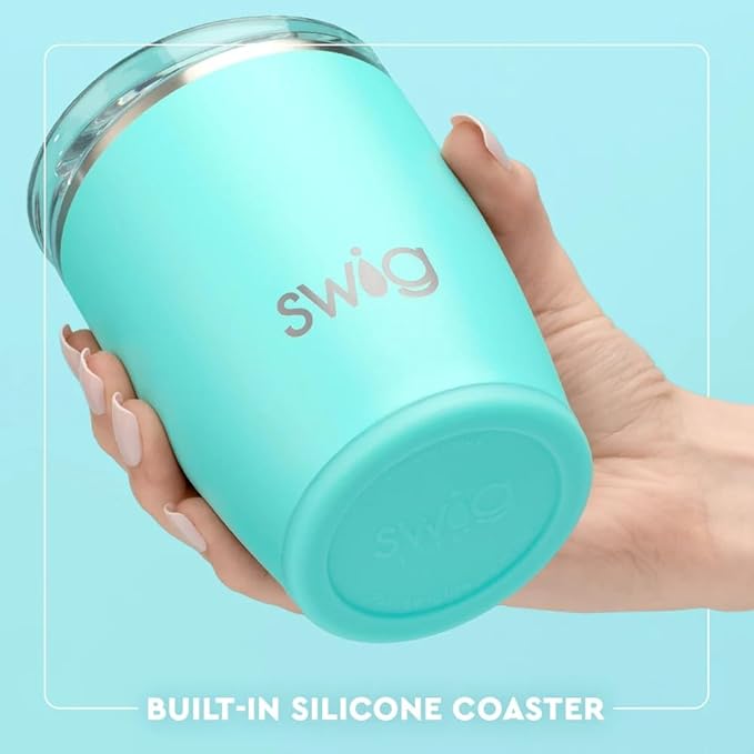 Swig Life 12oz Insulated Tumbler, Halloween Travel Coffee Tumbler with Lid, Cup Holder Friendly Travel Coffee Mug, Stainless Steel, 12 oz Reusable Insulated Coffee Mug (Boo Crew Mummy)