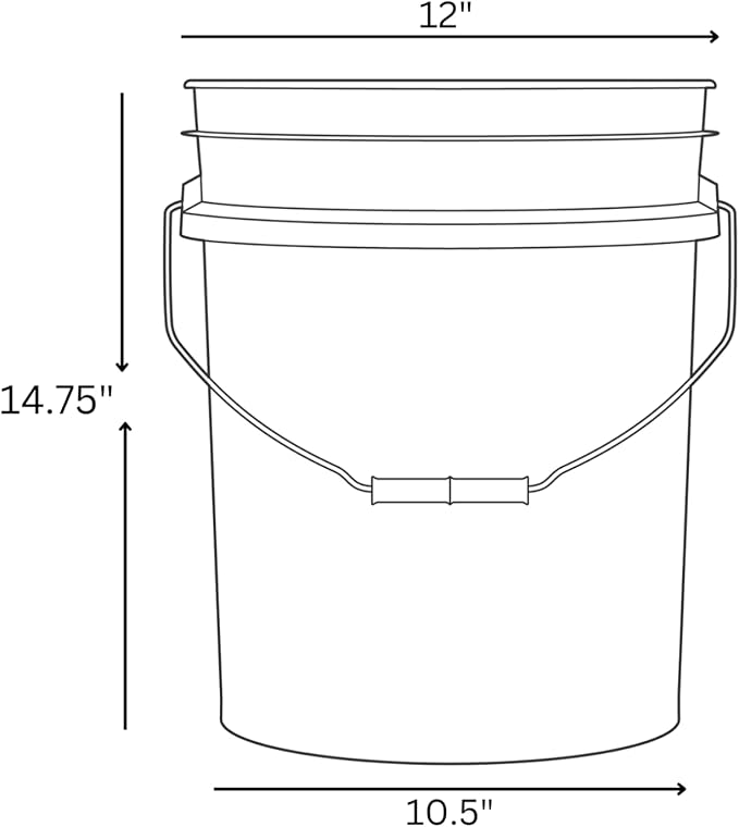 House Naturals 5 Gallon Premium HPDE Plastic Bucket - Made in USA Food Grade Storage Container, BPA Free All Purpose Pail (1, Lime)