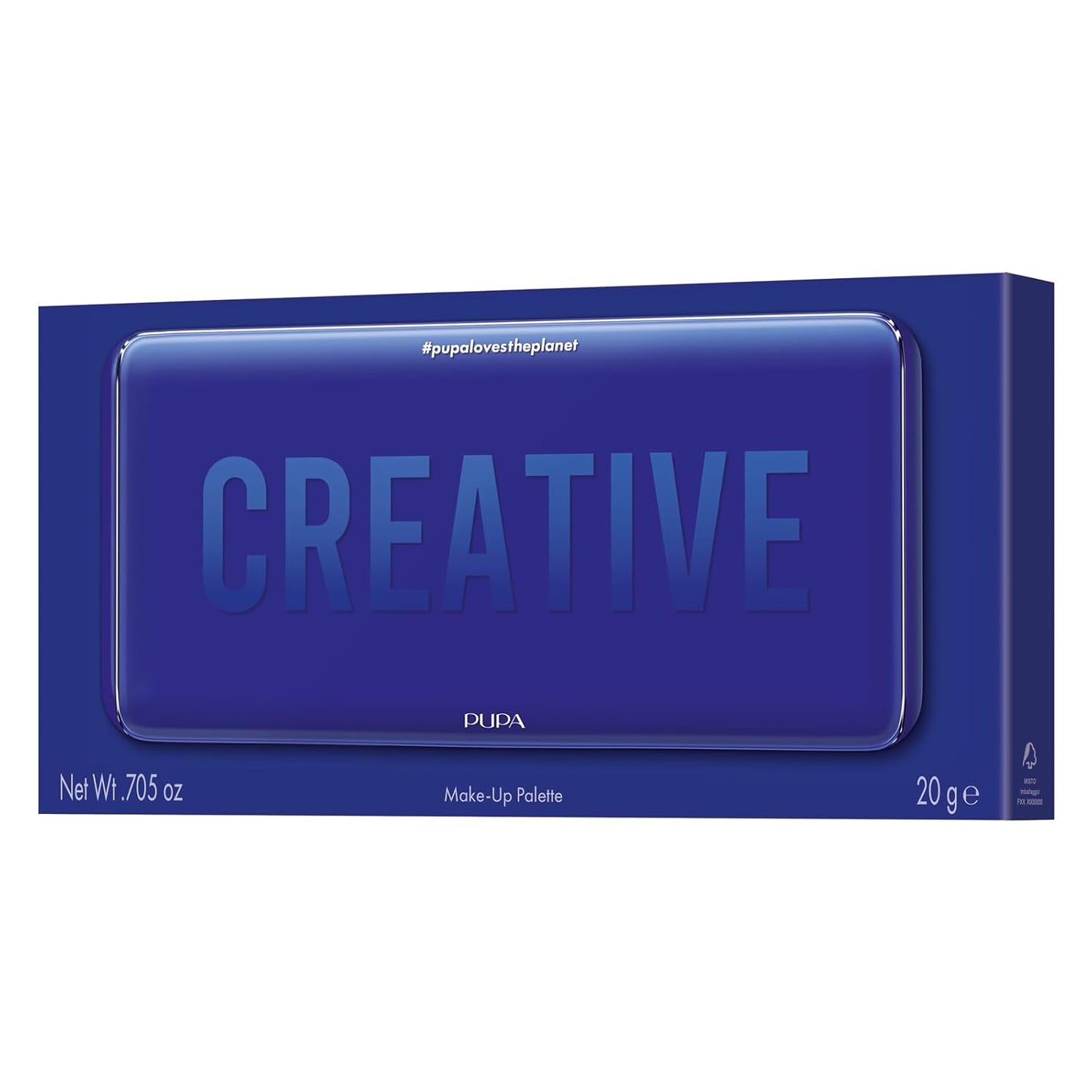 Pupa Milano Make-Up Palette L, 005 Blue, 0.71 oz - 18 Pan Eyeshadow and Blush Palette, Matte, Shimmer, Metallic Finishes - Blendable Velvety Texture Blush Powder - Talc-Free - Eco-Friendly Packaging