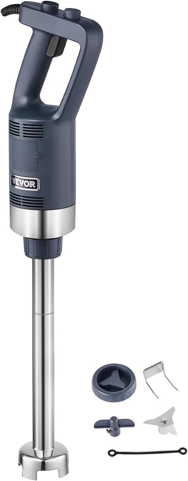 VEVOR Commercial Immersion Blender, 500W Heavy Duty Hand Mixer, 16 inch Stepless Variable Speed Mixer with Stainless Steel Blade, Multi-Purpose Portable Mixer for Soup, Sauces, Mashed Potatoes, Cream
