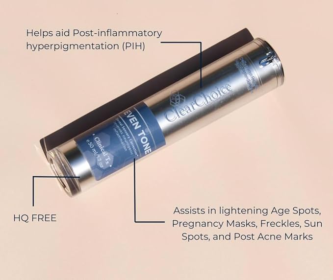 Clear Choice Even Tone Cream | HQ-Free Formula for Hyperpigmentation, Dark Spots, and Uneven Skin Tone | Professional-Strength with Bioactive Botanicals | Enhances and Restores Skin Tone.