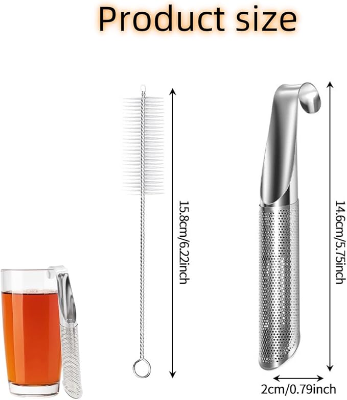 Tea Infusers For Loose Leaf Tea - Stainless Steel Office, Home & Travel - Set of 1 - Includes Strainers, Cleaning Brush