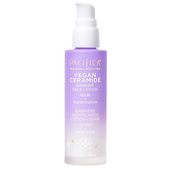 Pacifica Face Moisturizer - Vegan Ceramide Barrier Repair Face Lotion, Hydrating, For Dry Skin, Dermatologist Tested, Safe for Sensitive Skin, Fragrance Free, Vegan + Cruelty Free