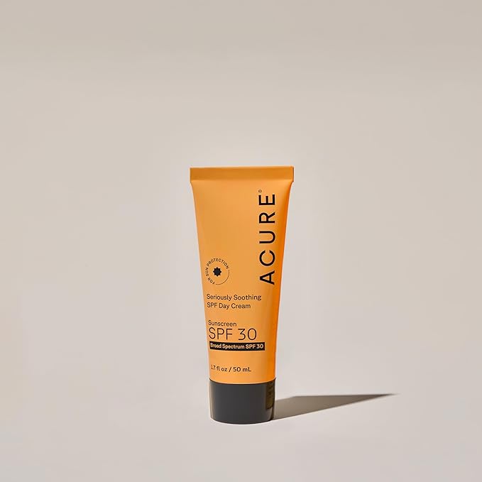 Acure Seriously Soothing SPF 30 Day Cream - Face Moisturizer with SPF 30, Anti Aging Zinc Oxide Sunscreen, Hydrating Face Cream, Daily Facial Care for Women & Men with Niacinamide, Vegan - 1.7 fl oz