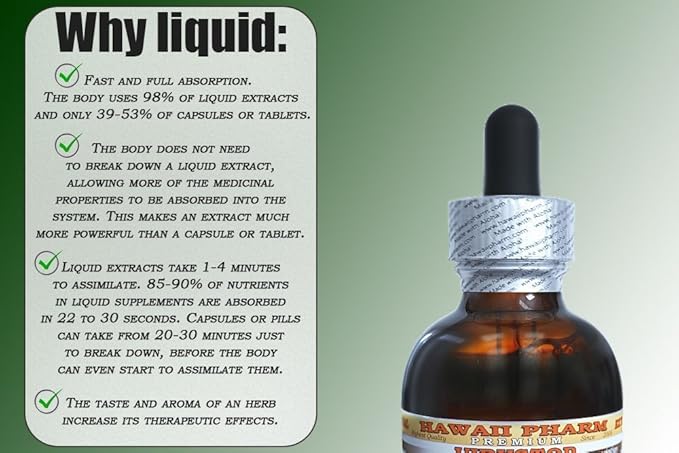 Meadowsweet Alcohol-Free Liquid Extract, Meadowsweet (Filipendula Ulmaria) Herb Glycerite Natural Herbal Supplement, Hawaii Pharm, USA 2 oz