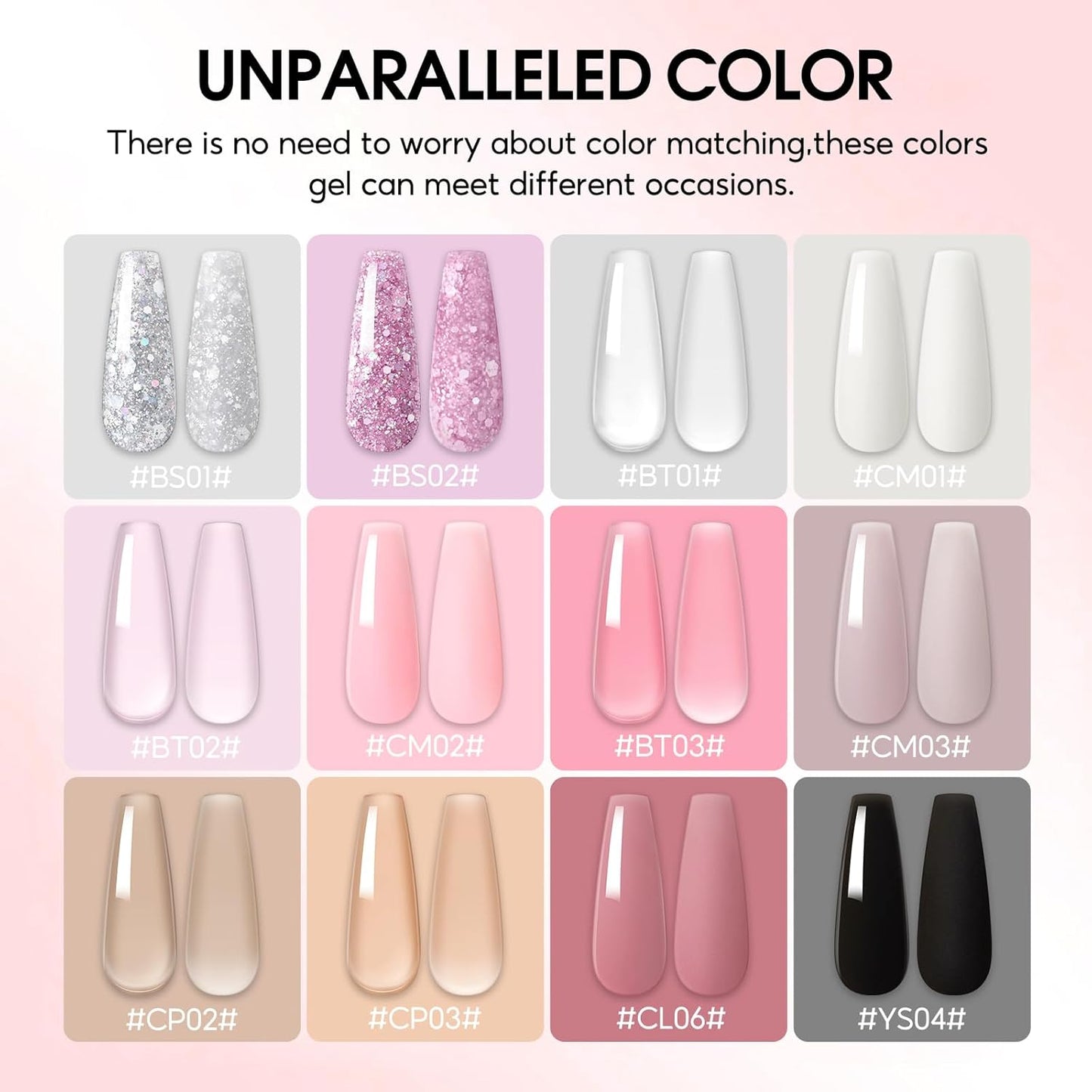 COSCELIA 41pc Poly Nail Gel Kit Starter Kit16ML 12 Colors Nail Extension Gel Kit with Lamp Light for Beginners with Everything Nail Thickening Solutions Gifts for Women