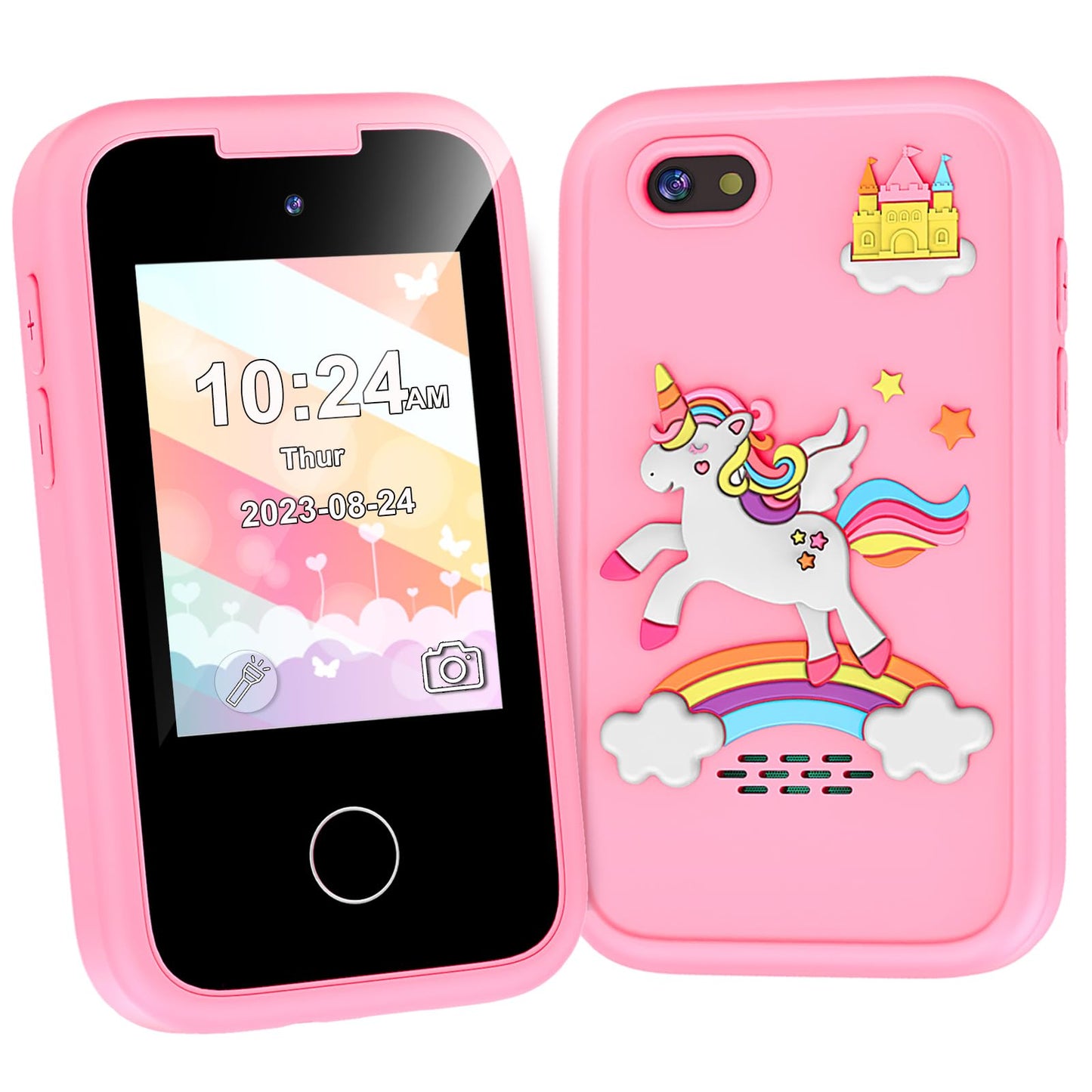 Kids Smart Phone for Girls, Christmas Birthday Gifts for Girls Age 3-10,Kids Toys Cell Phone, Toddler Learning Play Toy Phone with Dual Camera, Game, Music Player