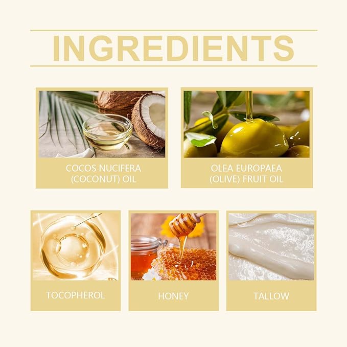 Beef Tallow for Face Skin, Moisturizer Natural Organic Honey Skin Balm for Lip And Body Cream, Organic Grass-Fed Face Cream