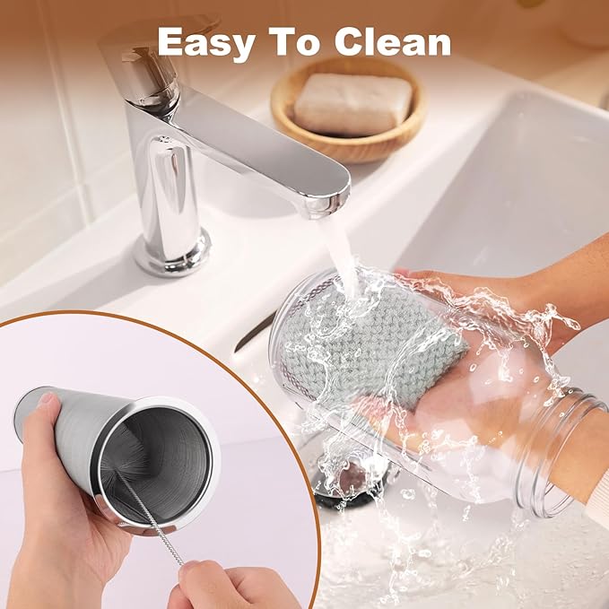Cold Brew Coffee Maker,64 oz Wide Mouth Mason Jar Pitcher with Stainless Steel Filter, Pour Spout Handle Lid, Heavy Duty Glass Airtight & Leak-Proof for Iced Coffee & Tea Lemonade-Pink