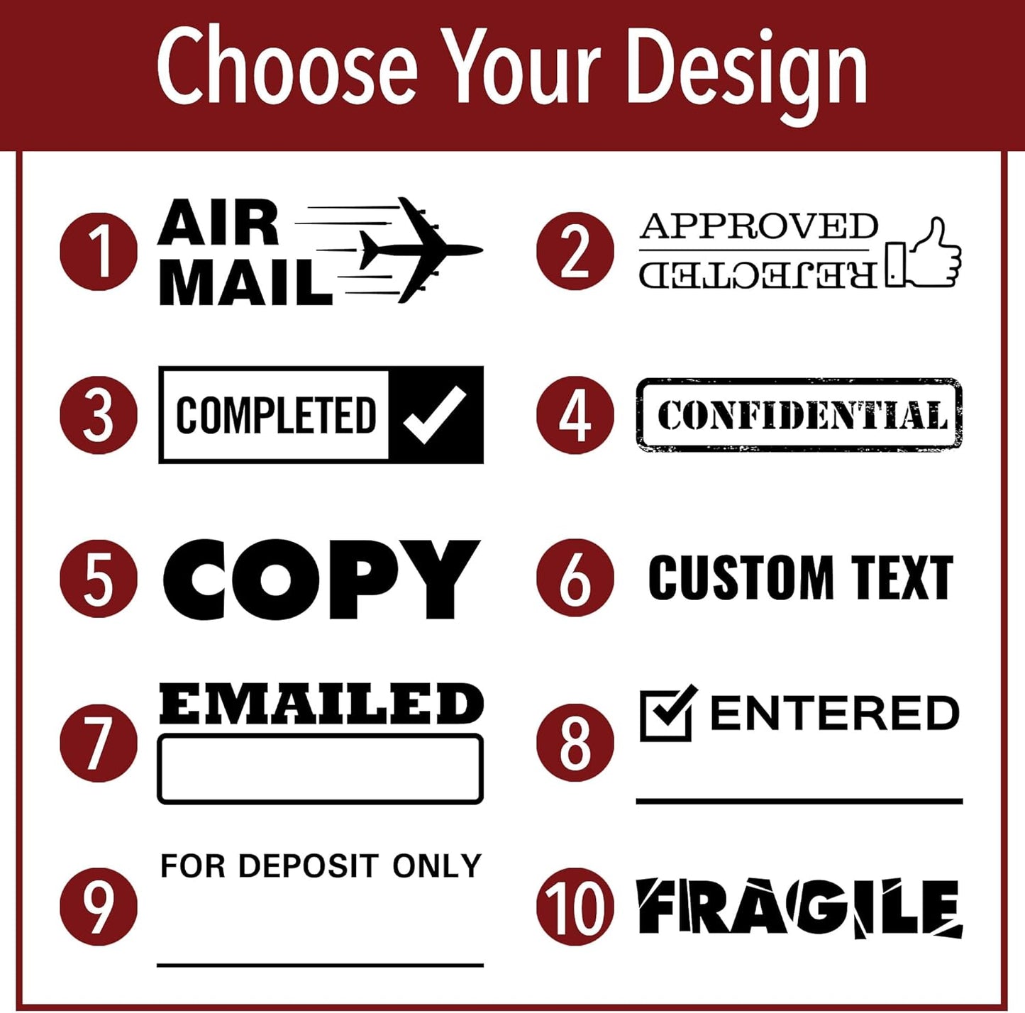 for Deposit Only Office Stamp | 4 Different Sizes | 20 Designs | Multiple Color Options | Perfect for Quick Validation of Office Documents (for Deposit Only, Medium)