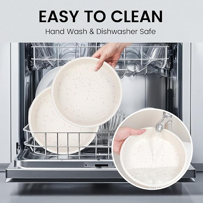 Vinino 6 Inch Silicone Round Cake Pan with Metal Reinforced Frame Set of 2, Nonstick Silicone Springform Pan for Baking Suitable for Making Layers, Cheese & Chocolate Cakes