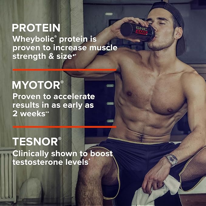 GNC AMP Wheybolic Alpha Clinically Proven Protein Powder, Muscle Strength, Size & Power, Boost Testosterone, 40g Protein, 6.2g Leucine, 15g EAAs, Creatine, 3rd Party Tested, Cookies and Cream, 22 SVG