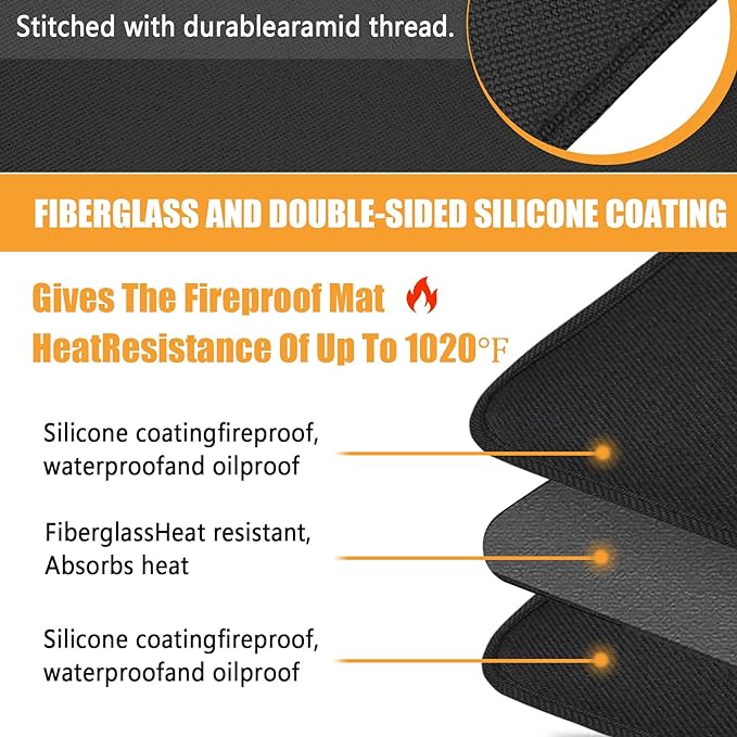 Heat Resistant Mat for Air Fryer,Deep Fryer,Oven,16x24in Hot Pads for Kitchen Counter Heat Protector,Under Coffee Maker Mats for Quartz Countertop Protector,Deep Fryer Coffee Machine Accessories