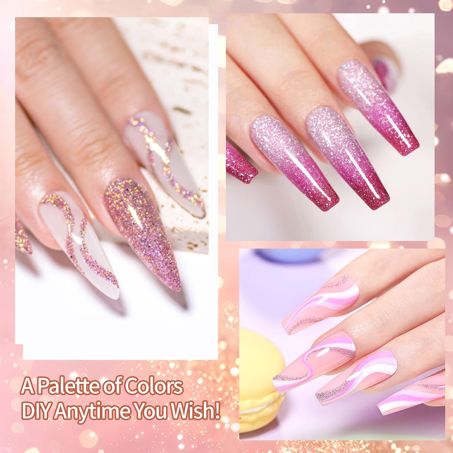 Finger Secret 4 Colors Set Ombre Gel Nail Polish,GelS Polish Palette with 20Pcs Nail Sponges for 3d Gel Nail Art can be Painted in Salon or Home Use (k8)