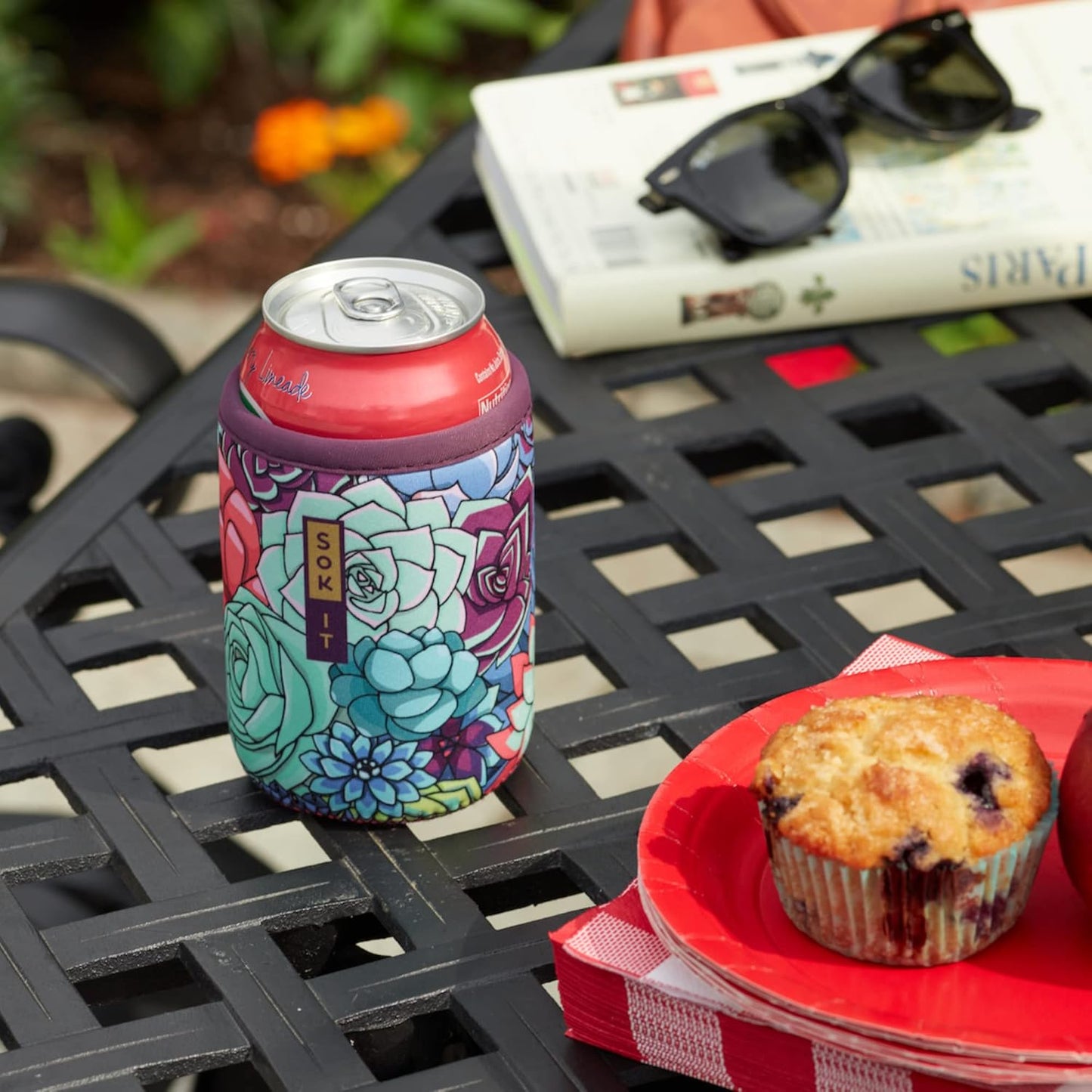 Sok It CanSok Sleeve for Beer & Soda Insulated Neoprene Cover (Patriotic Patchwork, 12oz Slim Can Sleeve)
