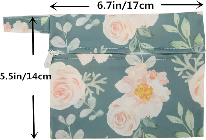 5 Small Panty Liners 1 Wet Bag Cloth Menstrual Pads Reusable Washable (Flamingo, S Panty Liners)