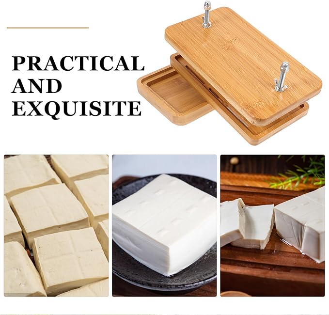 Tofu Press with 3-layer Drip Tray, 26x15cm Soybean Curd for Homemade Tofu Making, Kitchen Food Strainer for Efficient Water