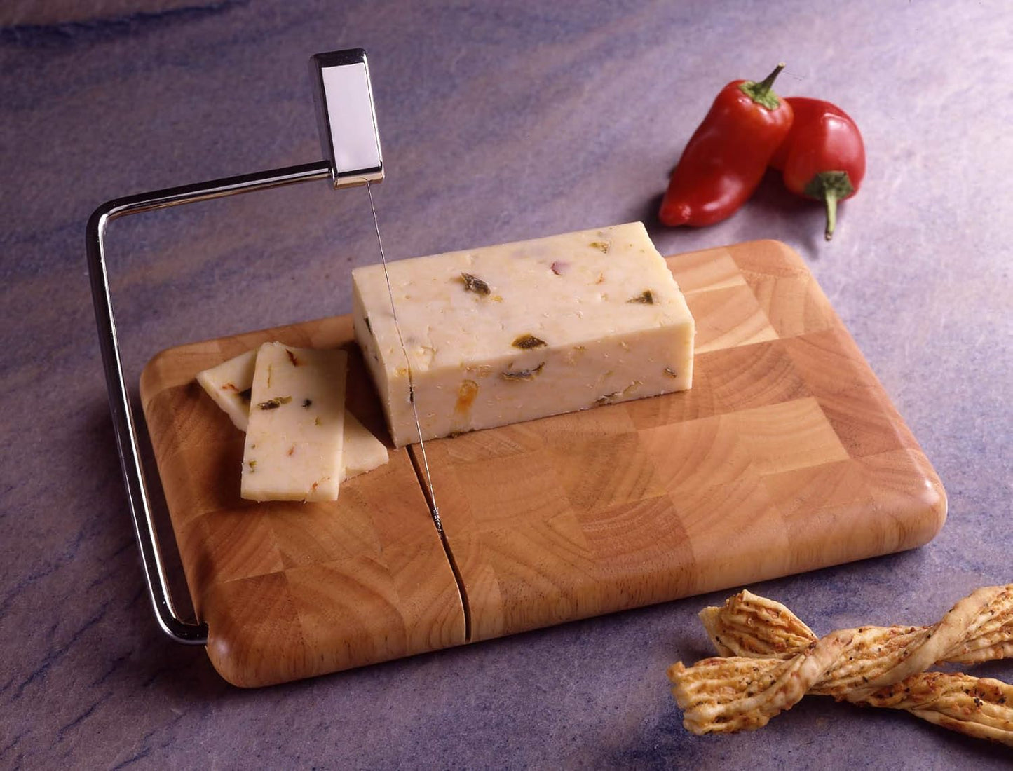 Prodyne Butcher Block Cheese Slicer, 9 1/2" x 6",End Grain Beechwood