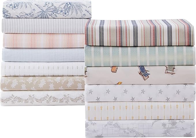 Tommy Bahama - King Sheets, Cotton Percale Bedding Set, Crisp & Cool, Stylish Bedding Set (Off The Grid Green, King)