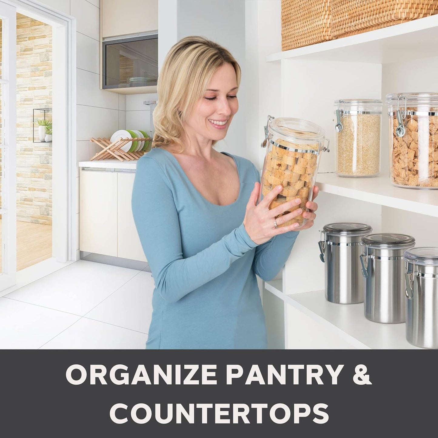 Oggi Corporation 26 Oz. Acrylic Airtight Canister w/ Clamp