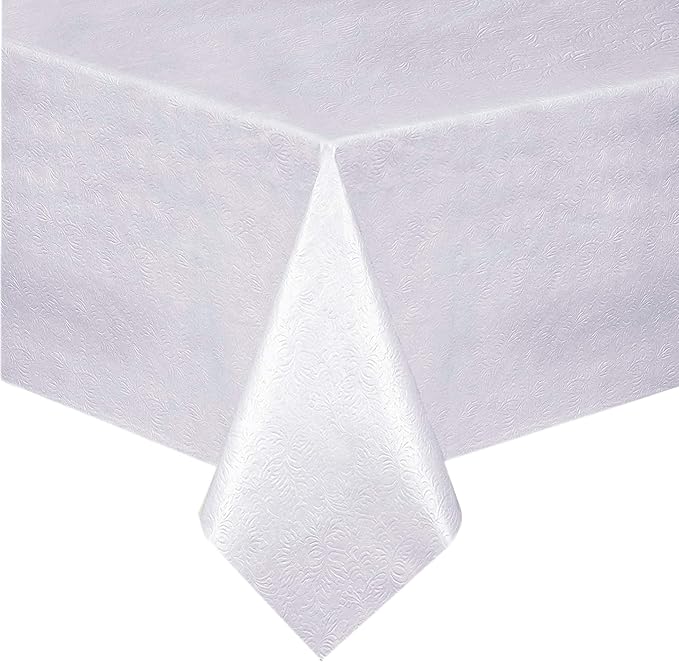 Home Bargains Plus Quilted Heavy Duty Table Pad Protector with Flannel Backing, Cut to Fit, Heat Resistant, Wipe Clean, Protects Table from Spills and Scratches, White, 60” x 84” Rectangle