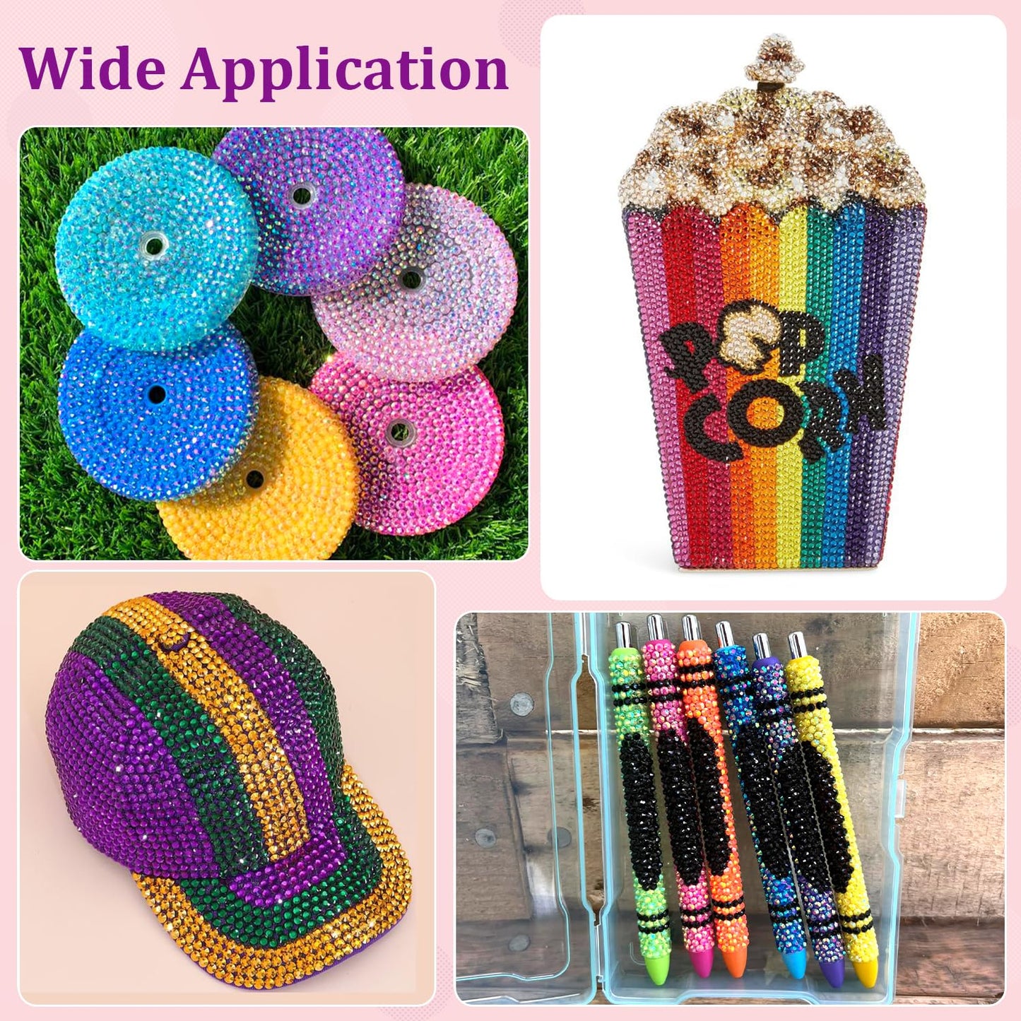 6600Pcs Resin Rhinestones for Crafting with Tweezers, Multicolor 5mm Bedazzling Crystal with 3Pcs 10ml B7000 Jewelry Glue for DIY Crafts Clothing Tumblers Shoes Fabric Nail Art