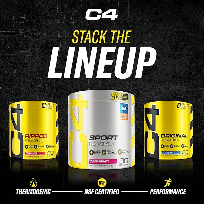 Cellucor C4 Original Pre Workout Powder Cherry Limeade | Vitamin C for Immune Support | Sugar Free Preworkout Energy for Men & Women | 150mg Caffeine + Beta Alanine + Creatine | 30 Servings