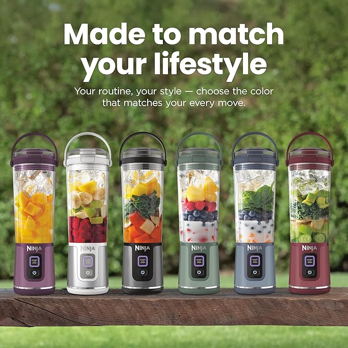Ninja Blast Portable Blender, Cordless, 18oz. Vessel, Personal Blender For-Shakes and Smoothies, BPA Free, Leakproof-Lid and Sip Spout, USB-C Rechargeable, Dishwasher Safe Parts, Denim Blue, BC151ND