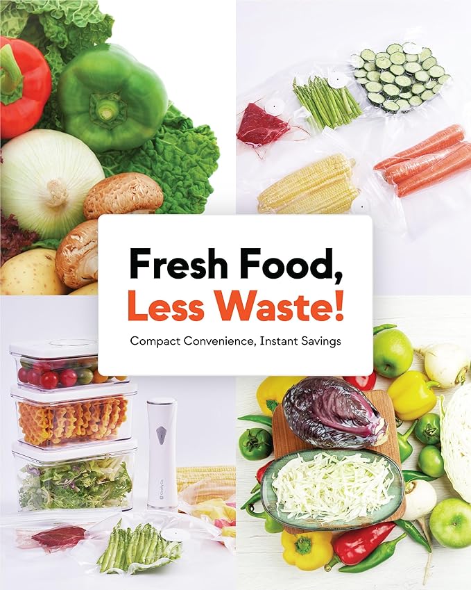 Reusable Vacuum Sealer Bags for Food – 30 Small Vacuum Bags (22x21cm/8.3x8.7in), BPA-Free, Leak-Proof, Odor-Resistant – Compatible with Vacuum Sealers