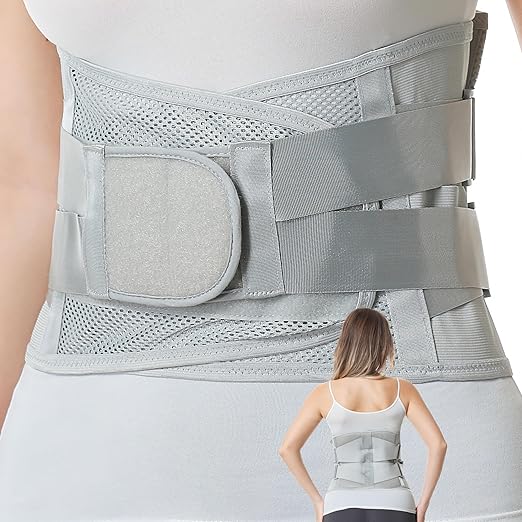 NeoTech Care Adjustable Double Pull Lumbar Brace/Lower Back Belt (Black, Size XXXL)