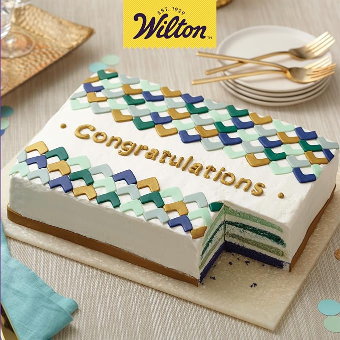 Wilton Easy Layers Sheet Cake Pan, Rectangle Sheet Pan, 2-Piece Baking Sheets Set, Steel (Pack of 4)