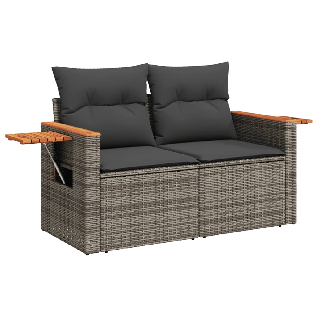vidaXL Garden Sofa Set Grey PE rattan Large Modular Garden Sofa Set
