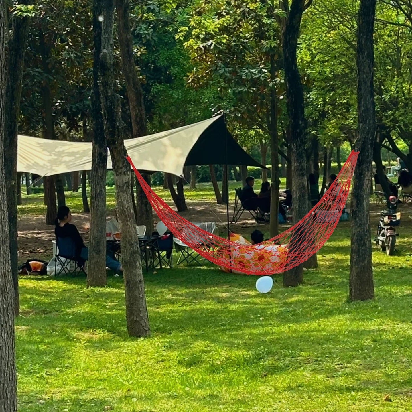 Kieccall Travel Hammocks Camping Hammocks Outdoor Sports Hammocks Mesh Nylon Sleeping Bed For Garden Beach Camping Hunting Hiking