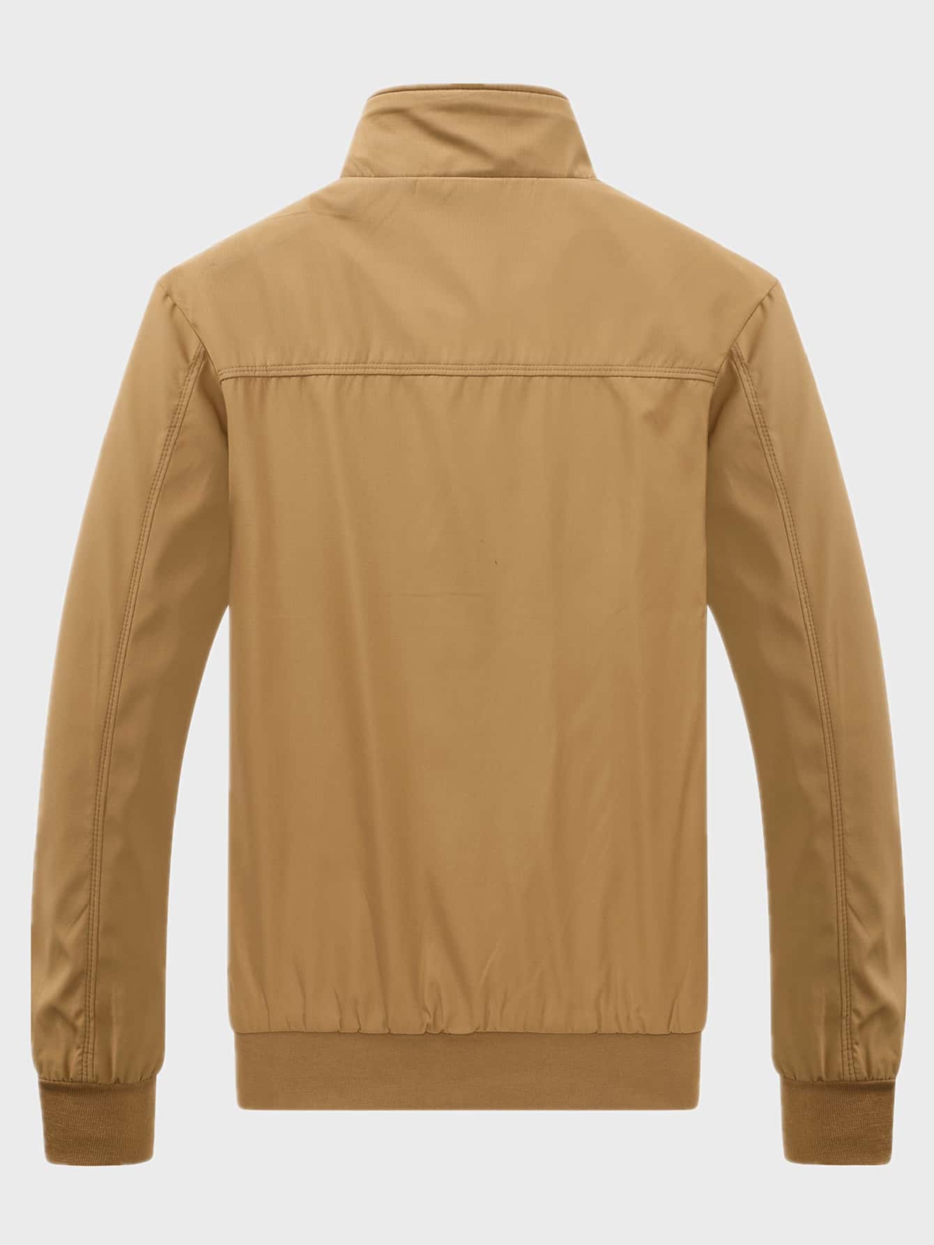 Manfinity Homme Loose Fit Men's Zip Pocket Long Sleeve Casual Outdoor Windbreaker Jacket, Outerwear Green Jacket, Fall