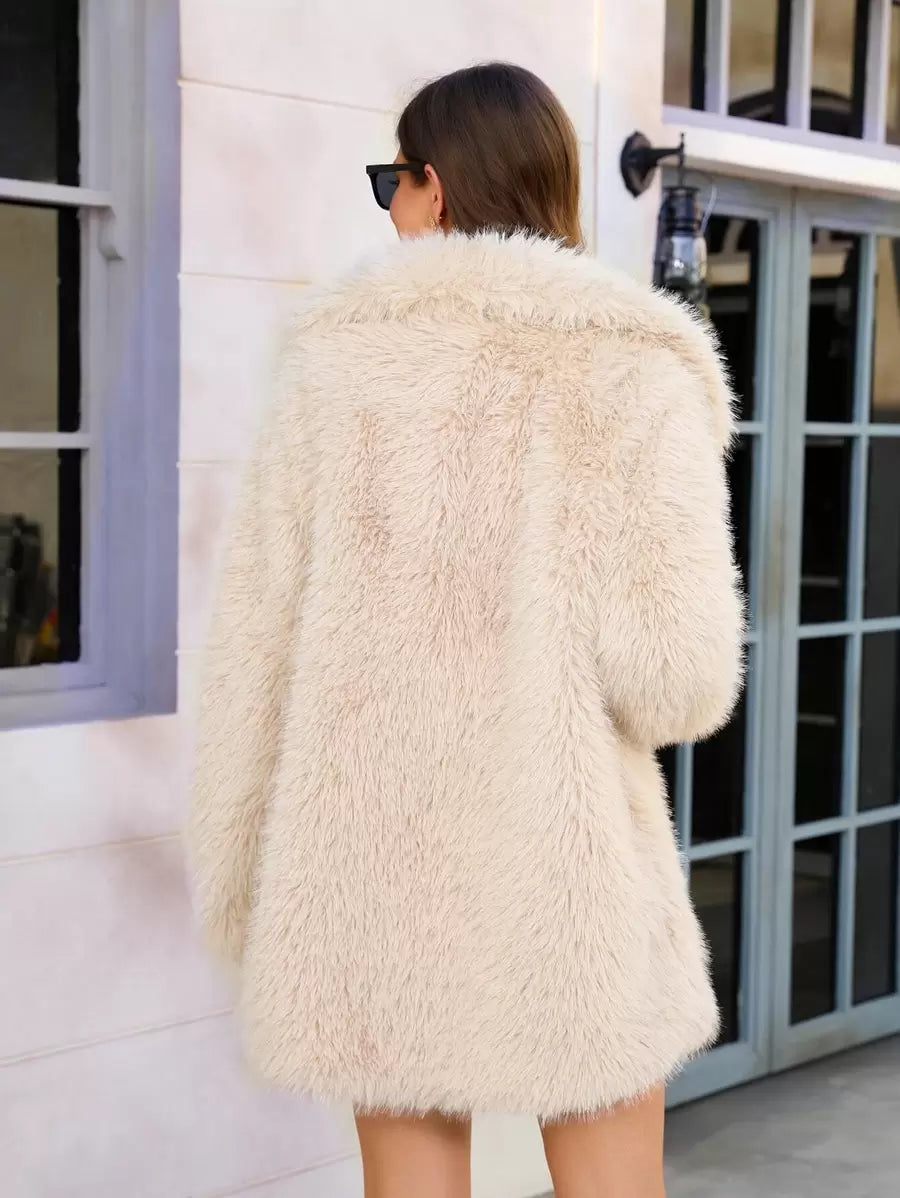 RELISH NOLESS Grey Plush Turtleneck Jacket, Fashion For Autumn/Winter