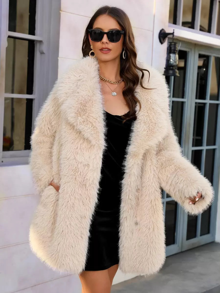 RELISH NOLESS Grey Plush Turtleneck Jacket, Fashion For Autumn/Winter