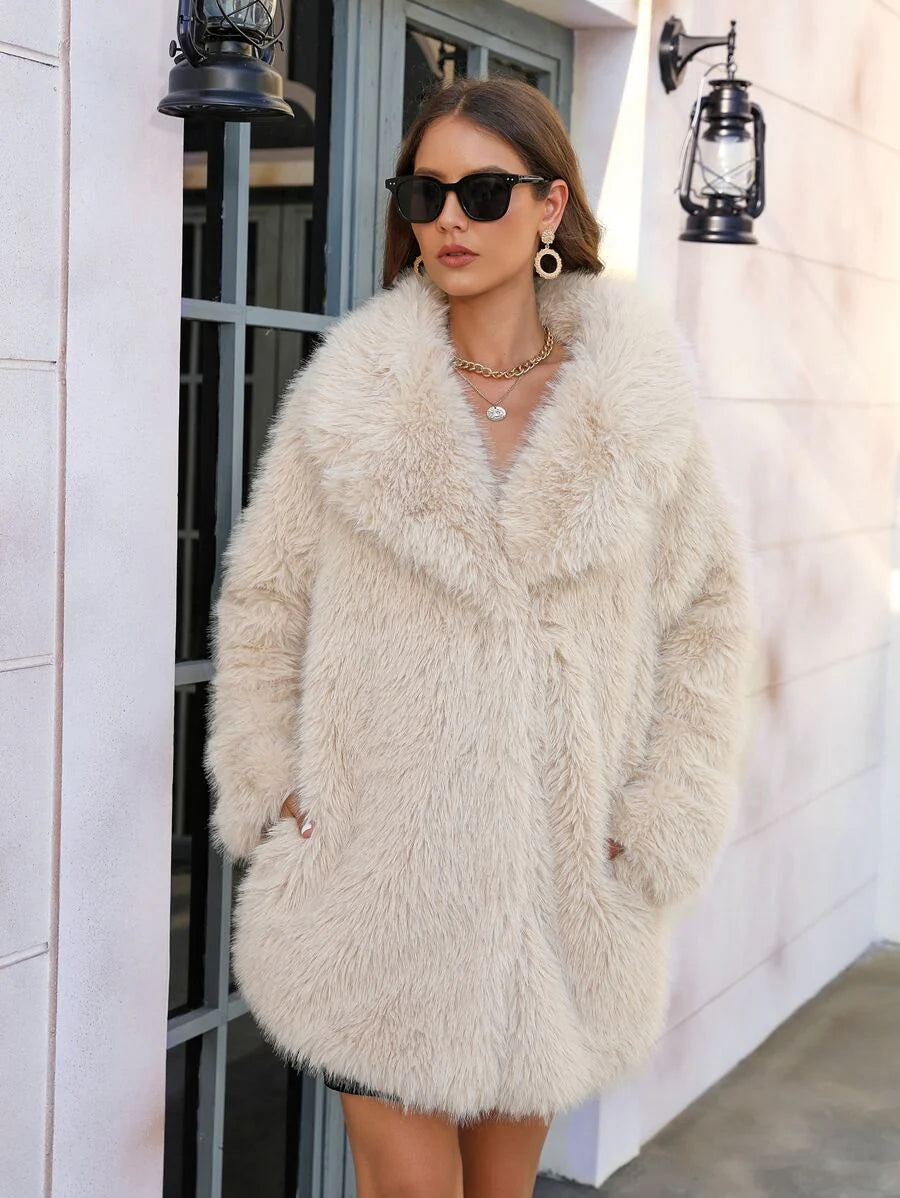RELISH NOLESS Grey Plush Turtleneck Jacket, Fashion For Autumn/Winter