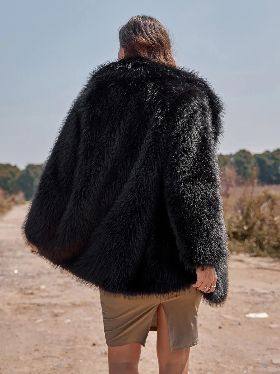 RELISH NOLESS Grey Plush Turtleneck Jacket, Fashion For Autumn/Winter