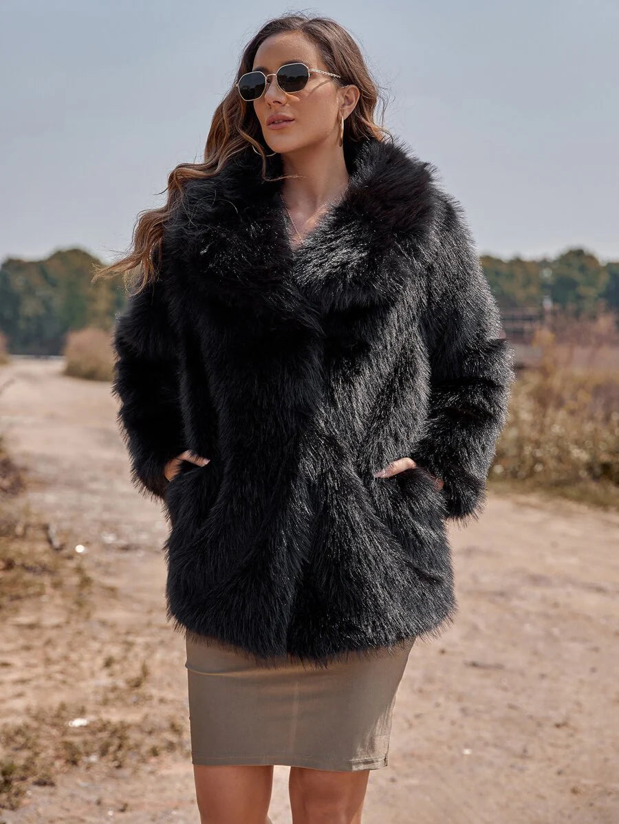 RELISH NOLESS Grey Plush Turtleneck Jacket, Fashion For Autumn/Winter