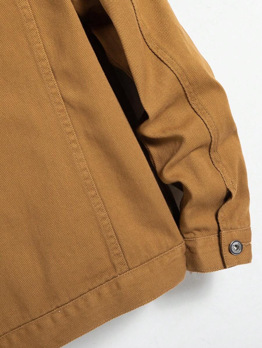 Manfinity Homme Men Cotton Flap Pocket Denim Jacket Without Tee, Fall