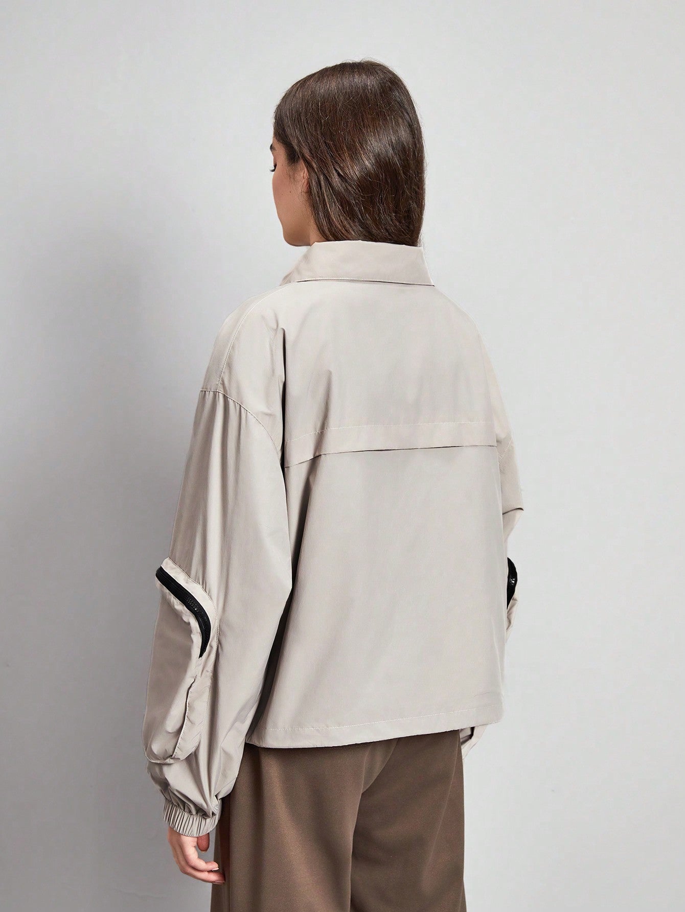 In My Nature Zip Up Pocket Patched Softshell Jacket