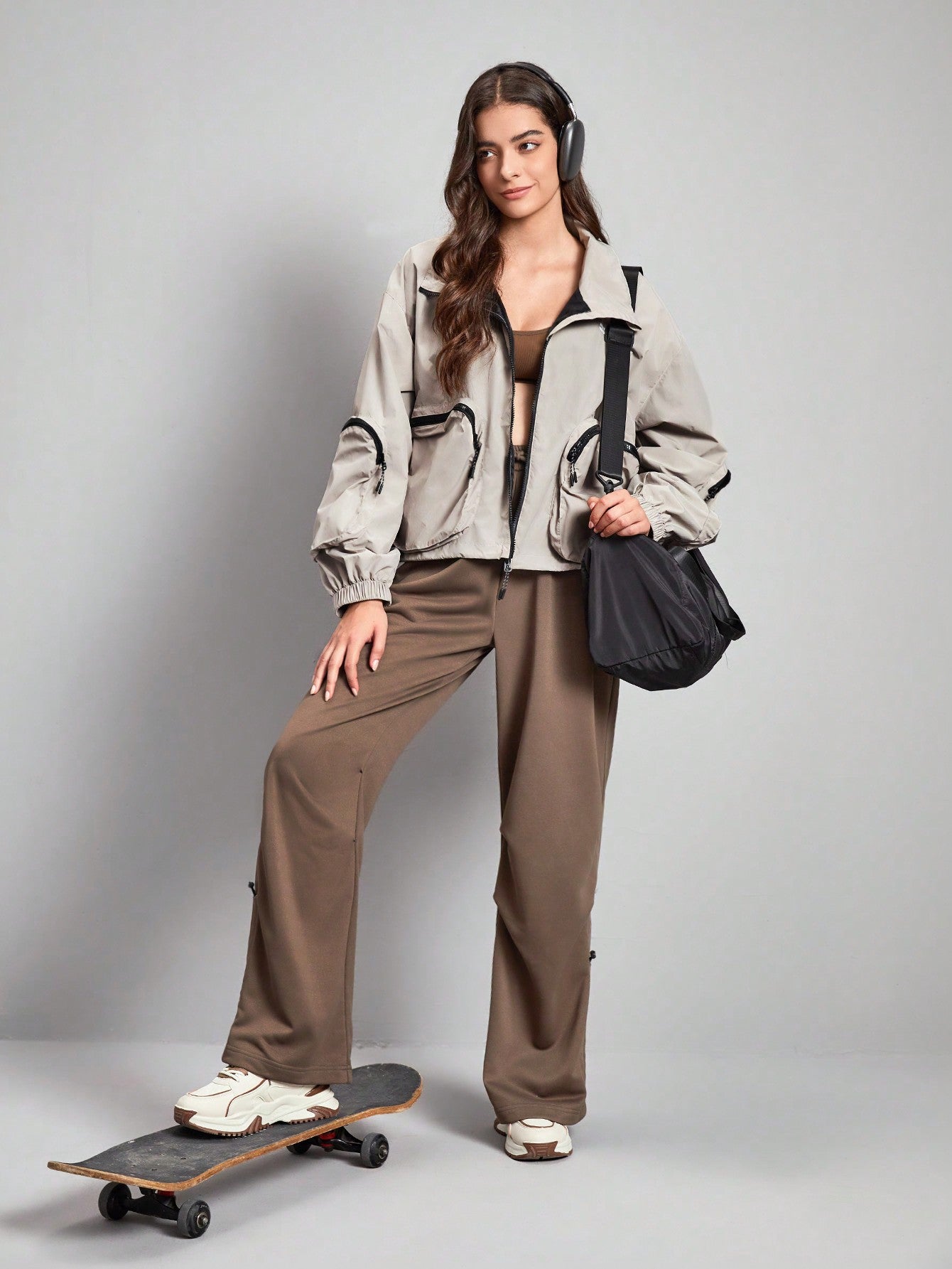 In My Nature Zip Up Pocket Patched Softshell Jacket