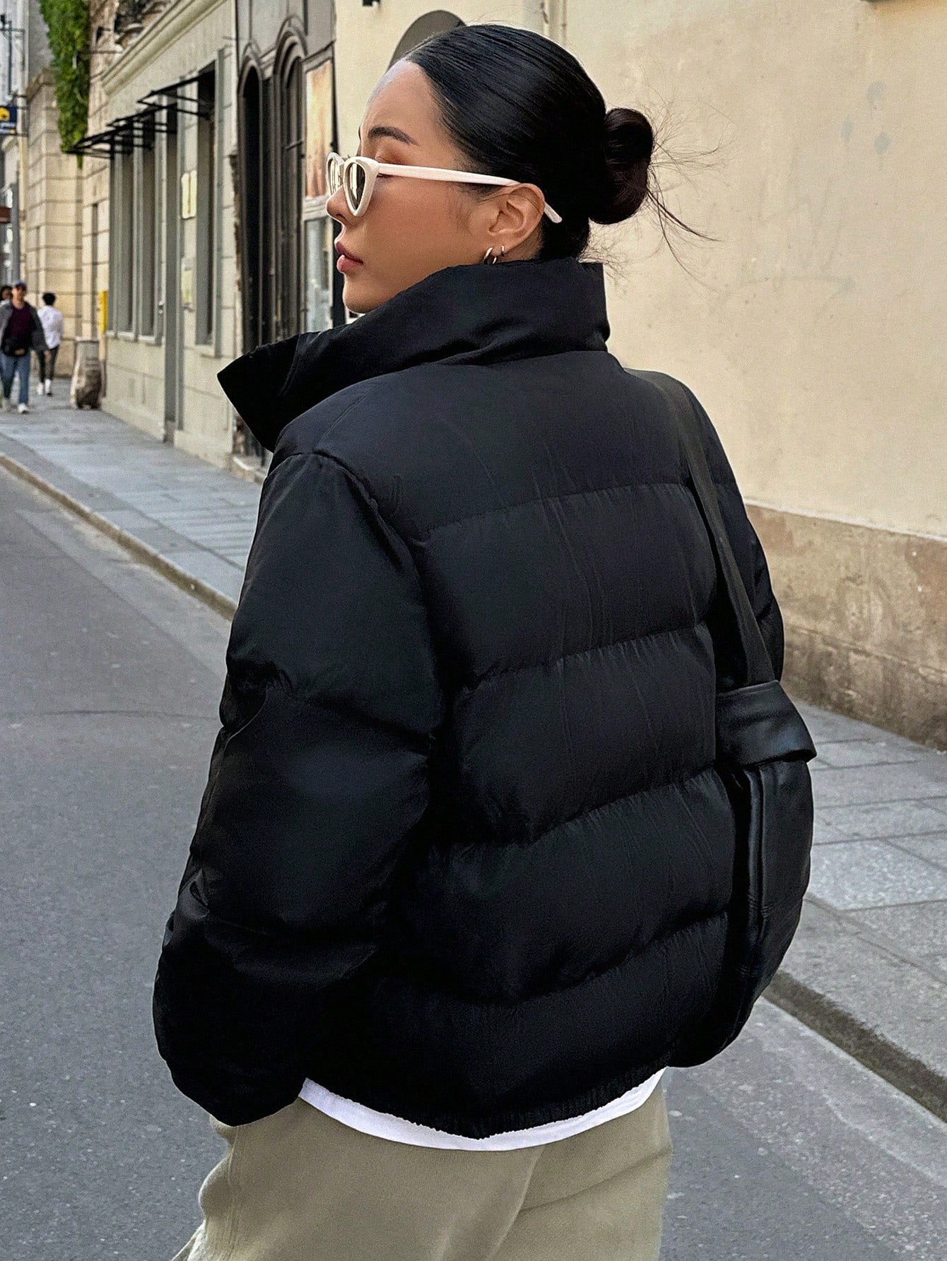 DAZY Zip Up Puffer Thick Pockets Coat, Winter Women Clothes, Padded Coat Women Jacket