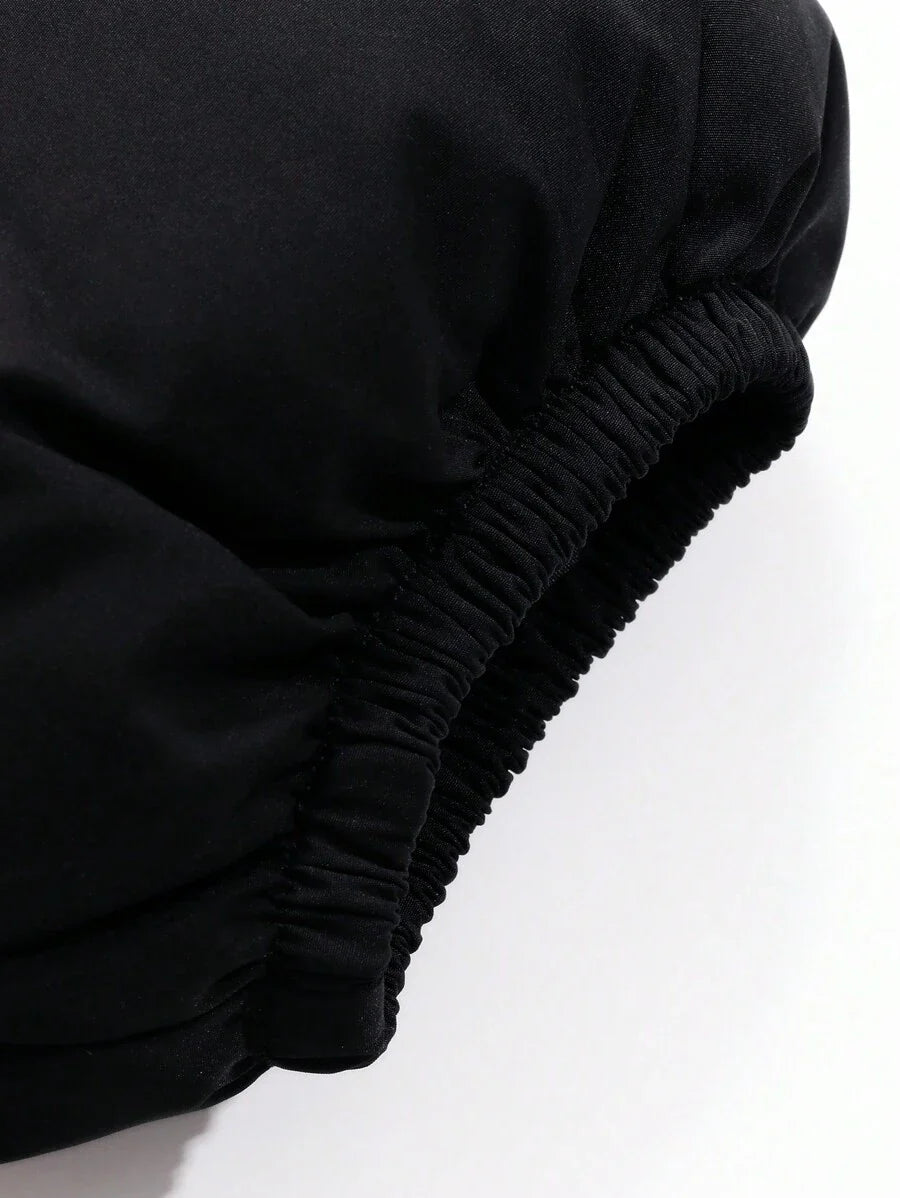 DAZY Drop Shoulder Zipper Puffer Thick Pockets Coat ,Winter Women Clothes,Winter Coat Women Jacket