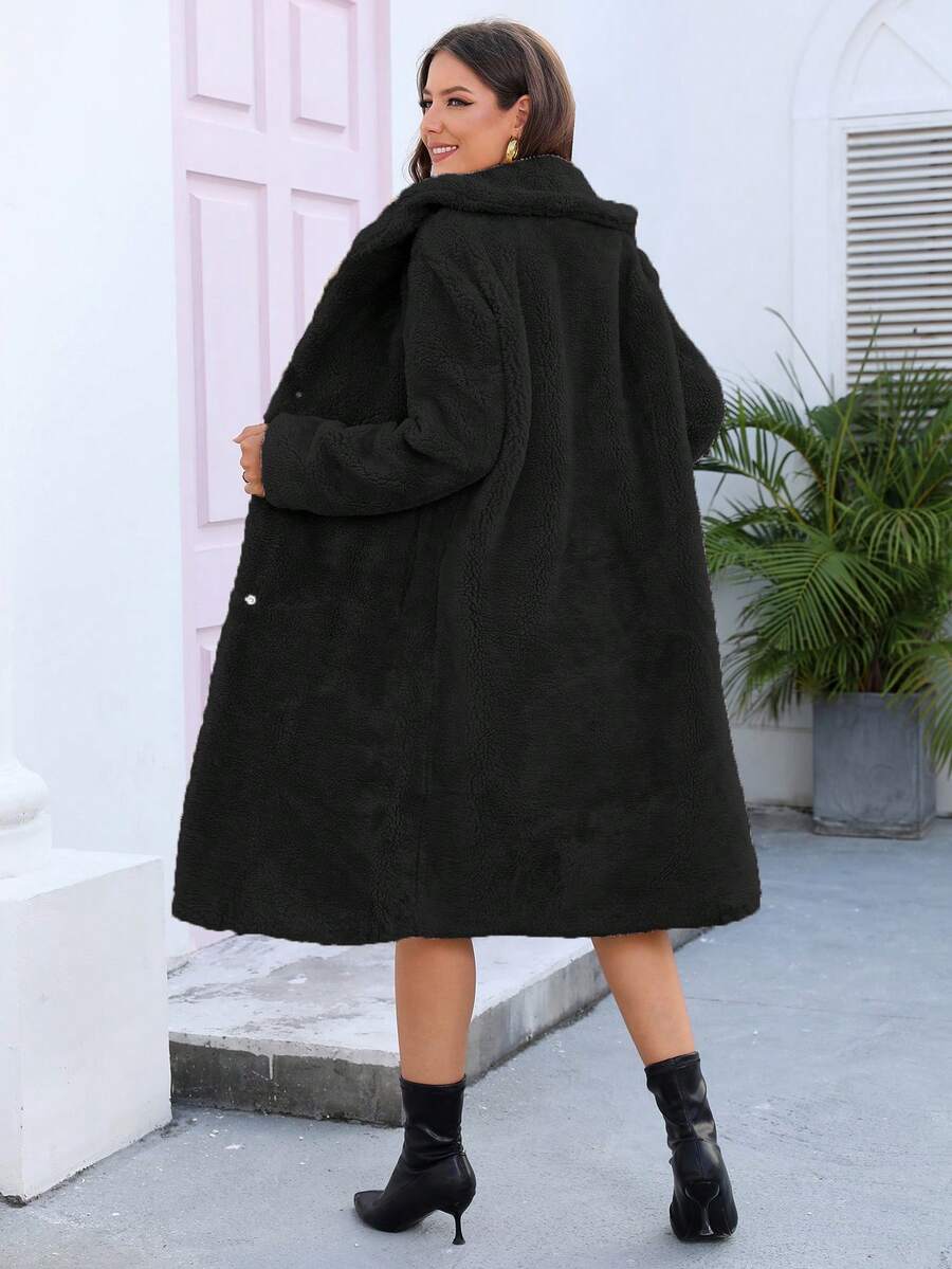 RELISH NOLESS Women's Black Casual Faux Fur Jacket