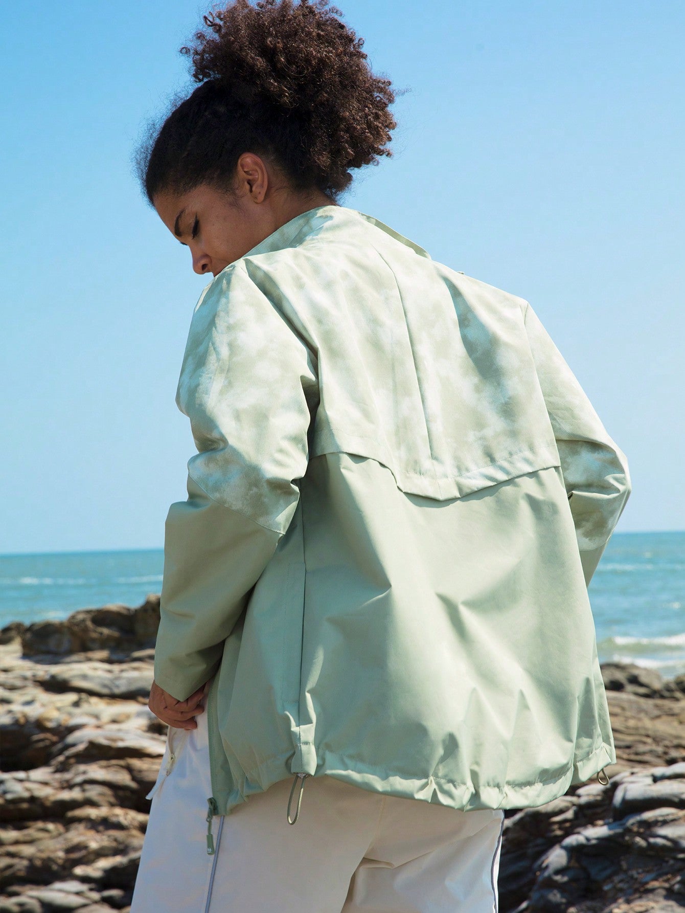 In My Nature Tie Dye Print Zip Up Softshell Jacket